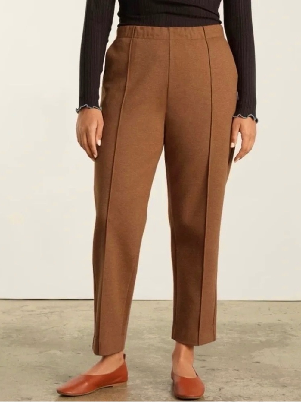 Everlane The Dream Pant Front Seam In Brown Camel Size S